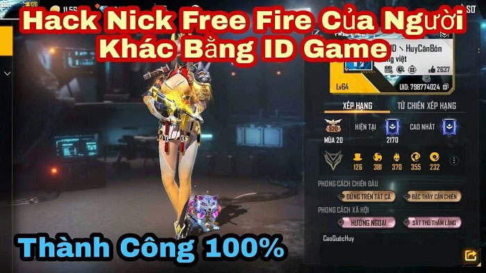 Tải Tool Hack Acc FF, Cách Hack Nick Free Fire bằng ID Game