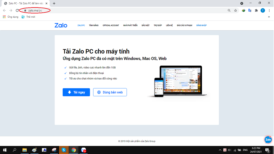 tải và cài đặt Zalo PC